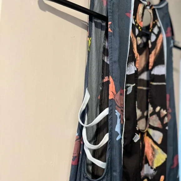 Free people black/blue floral size medium dress - Picture 6 of 6